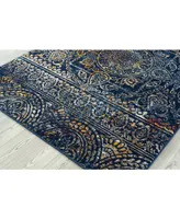 Closeout! Amer Rugs Manhattan Man-42 Teal/ Blue 2'6" x 6' Runner Rug