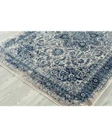 Amer Rugs Manhattan Man-39 Beige/Teal 2'6" x 7'6" Runner Rug