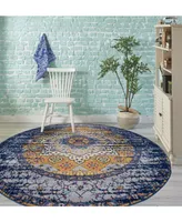 Closeout! Amer Rugs Manhattan Man-34 Navy 6'6" Round Rug