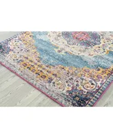 Closeout! Amer Rugs Manhattan Man-3 Blue 2'6" x 6' Runner Rug