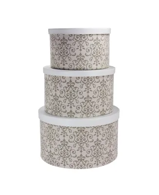 Round Hat Boxes with Lids, Set of 3