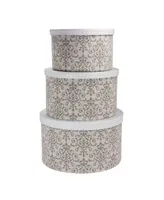 Round Hat Boxes with Lids, Set of 3