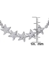 Diamond Accent Stars Bolo Adjustable Bracelet in Silver-Plated Brass