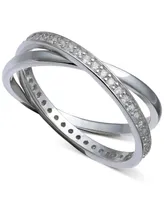 Giani Bernini Cubic Zirconia Crisscross Ring Sterling Silver, Created for Macy's