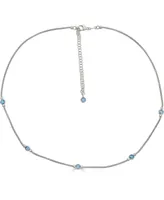 Swiss Blue Topaz Popcorn Link Statement Necklace (1-3/4 ct. t.w.) in Sterling Silver, 18" + 2" extender