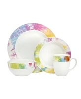 Godinger Tie Dye Multi Color 16-pc Dinnerware Set