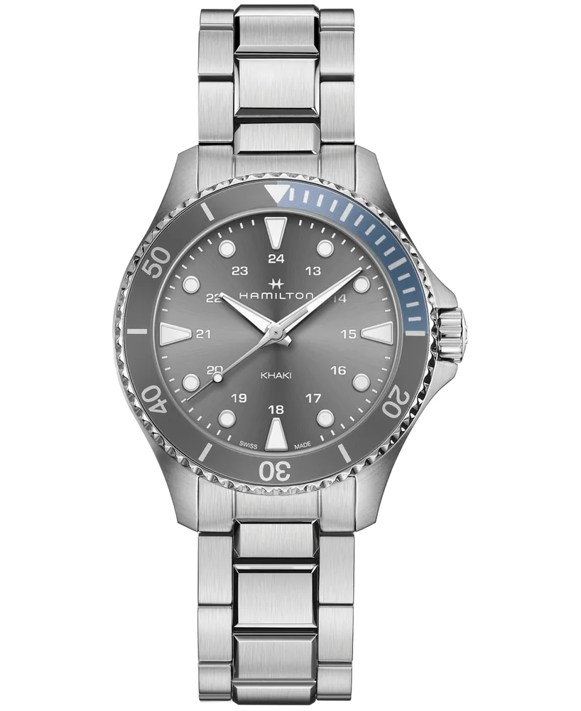 Hamilton Unisex Swiss Khaki Scuba Stainless Steel Bracelet Watch 37mm
