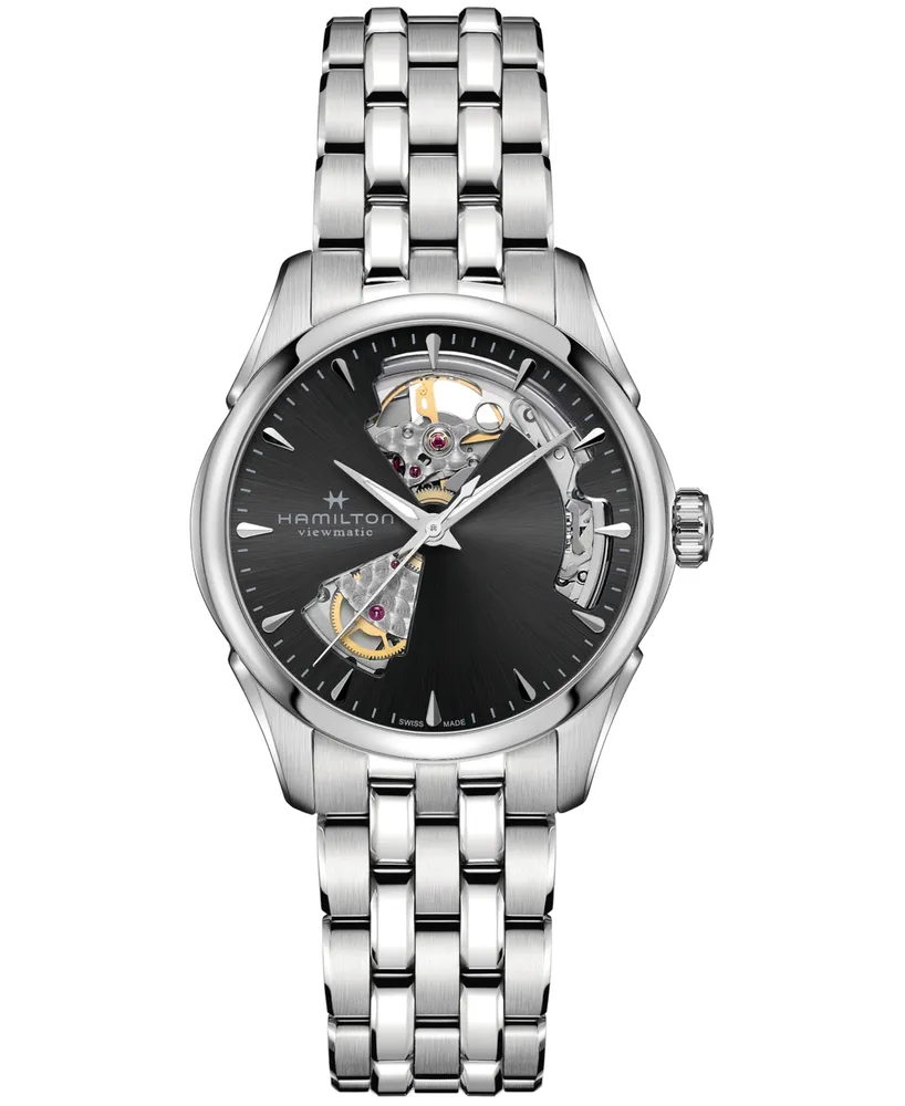 Hamilton Women's Swiss Automatic Jazzmaster Open Heart Stainless Steel Bracelet Watch 36mm