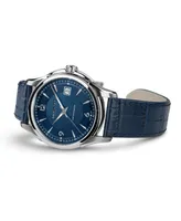 Hamilton Men's Swiss Automatic Jazzmaster Viewmatic Blue Leather Strap Watch 40mm