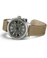 Hamilton Men's Swiss Automatic Khaki Field Brown Leather Strap Watch 42mm