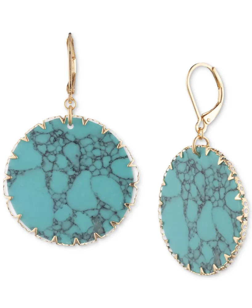 lonna & lilly Gold-Tone Colored Disc Drop Earrings