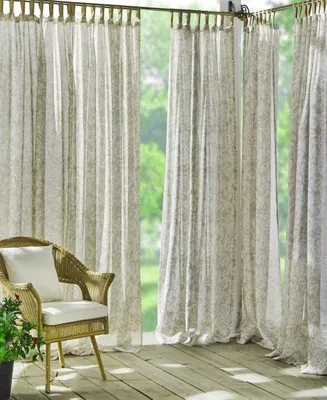 Verena Sheer Floral 52" x 95" Indoor/Outdoor Tab Top Curtain Panel