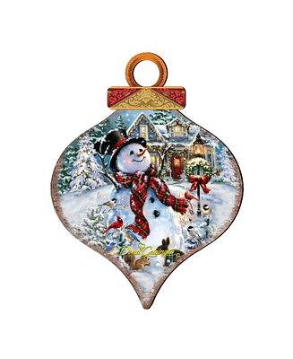 Designocracy An Old Fashioned Christmas Drop Wooden Ornaments, Set of 2