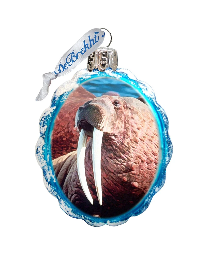 G.DeBrekht Walrus Hand Painted Glass Ornament