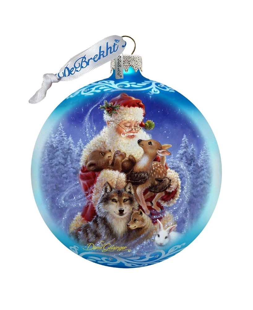 G.DeBrekht Santa Little Friends Glass Ornament by Dona Gelsinger