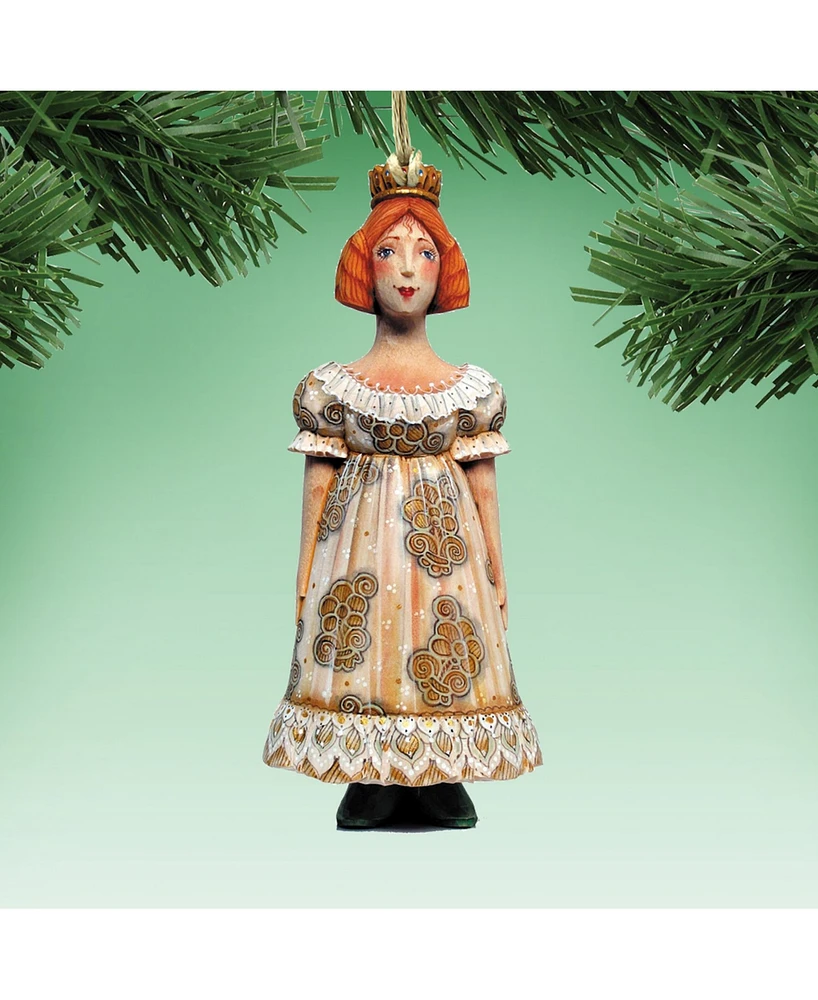 Designocracy Clara Nutcracker Wooden Ornament Set of 2