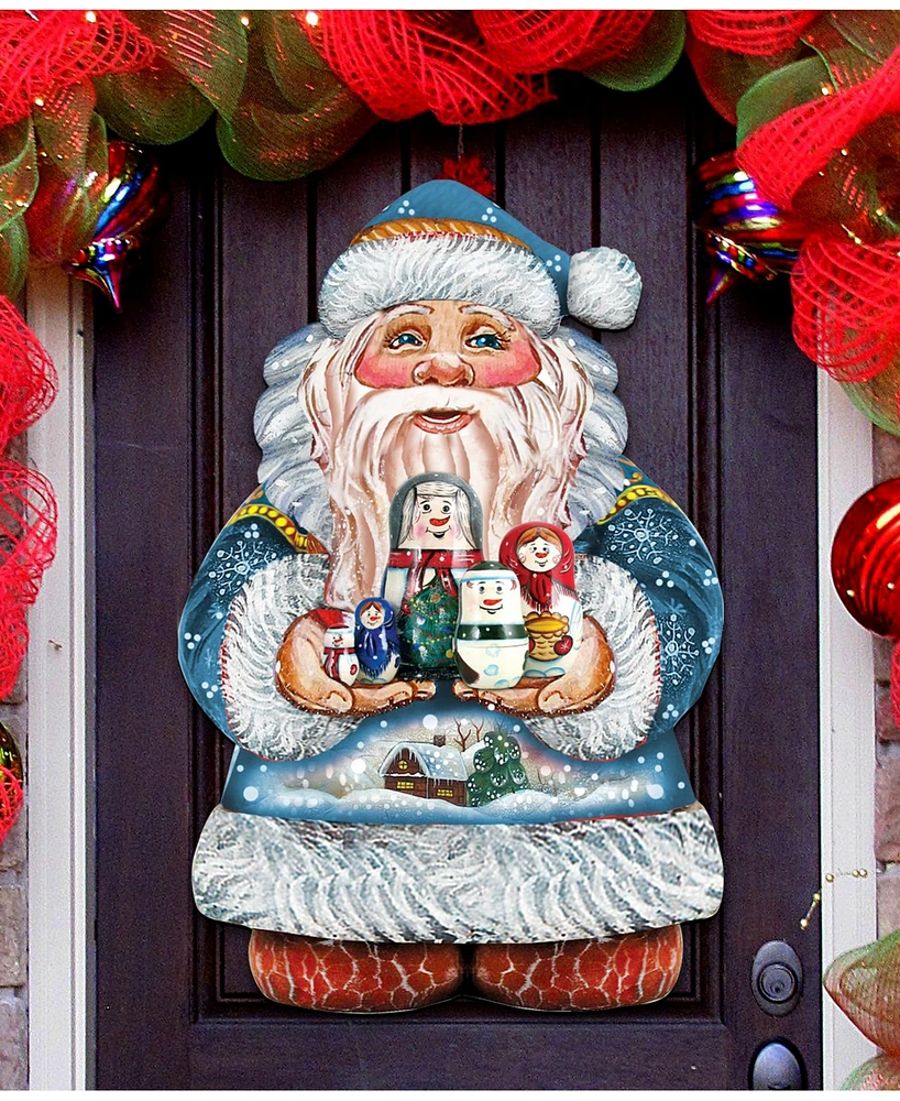 Designocracy Matreshkas Santa Christmas Door Hanger