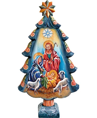 G.DeBrekht Hand Painted Nativity Tree Figurine