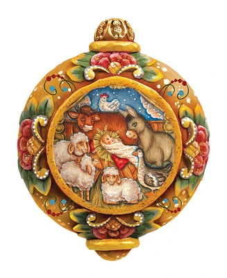 G.DeBrekht Hand Painted Village Nativity Scenic Ornament