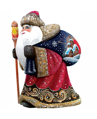 G.DeBrekht Woodcarved Hand Painted Happy Traveler Yuletide Figurine