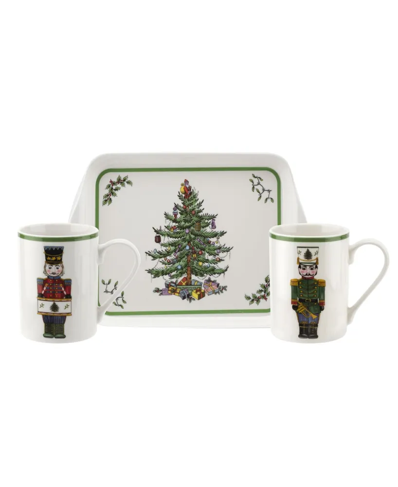 Spode Christmas Tree Nutcracker 3 Piece Mug and Melamine Tray Set