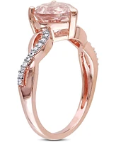 Morganite (1-3/4 ct. t.w.) & Diamond (1/10 Heart Ring 10k Rose Gold