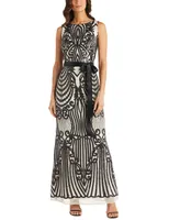 R & M Richards Sequin-Embellished Gown