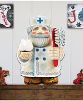 Designocracy Dentist Santa Christmas Door Hanger