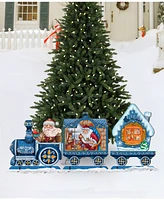 Designocracy Santa Holiday Express Wooden Outdoor Decoration