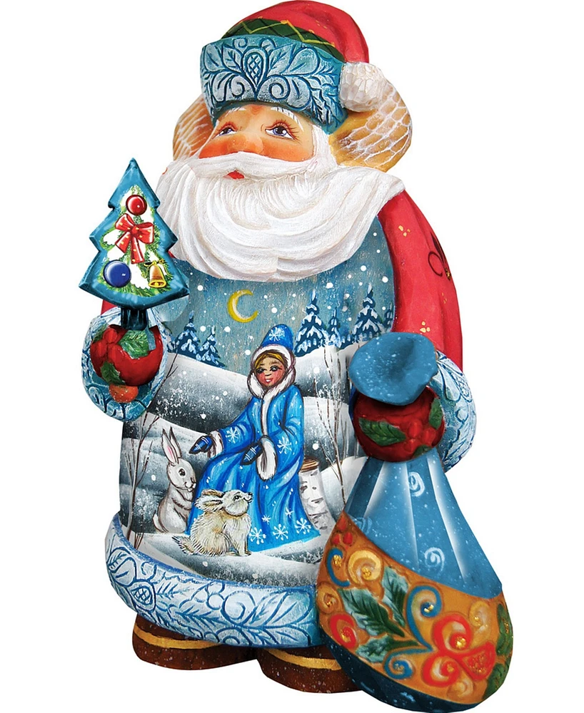 G.DeBrekht Hand Painted Snow Maiden Scene Santa Figurine