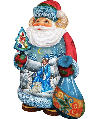 G.DeBrekht Hand Painted Snow Maiden Scene Santa Figurine