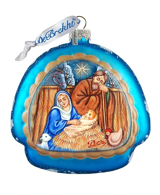 G.DeBrekht Manger Nativity Glass Ornament