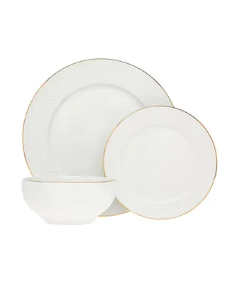 Godinger Pique 18 Piece Dinnerware Set, Service for 6