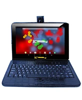 Linsay New 10.1" Tablet Octa Core 128GB Bundle with Exclusive Luxury Crocodile Style Keyboard Newest Android 13