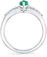 Emerald (5/8 ct. t.w.) & Diamond (1/6 ct. t.w.) Ring in 14k White Gold