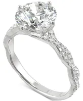 Charles & Colvard Moissanite Twist Engagement Ring (2-1/3 ct. t.w. Dew) 14k White Gold