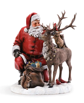 Napco Santa with Reindeer Figurine