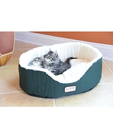 Armarkat Cat Bed Oval Pet Cuddle House in Laurel Green/Ivory