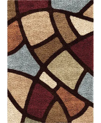 Closeout! Edgewater Living Reacation Shag Circle Bloom Multi 6'7" x 9'8" Area Rug