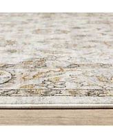 Oriental Weavers Maharaja 70E Ivory and Gray 2'3" x 7'6" Runner Rug