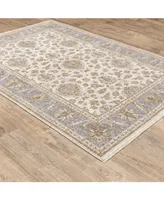 Jhb Designs Kumar Kum08 Ivory and Blue 5'3" x 7'6" Area Rug