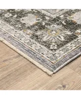 Jhb Designs Kumar Kum05 Gray and Blue 9'10" x 12'10" Area Rug