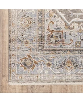 Jhb Designs Kumar Kum06 Gray and Blue 7'10" x 10'10" Area Rug