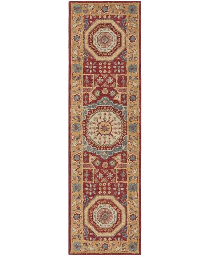 Safavieh Antiquity At501 Red and Orange 2'3" x 8' Runner Area Rug