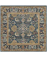 Safavieh Antiquity At64 Navy and Multi 6' x 6' Square Area Rug