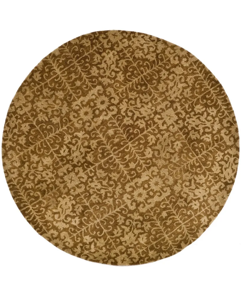 Safavieh Antiquity At411 Gold and Beige 6' x 6' Round Area Rug