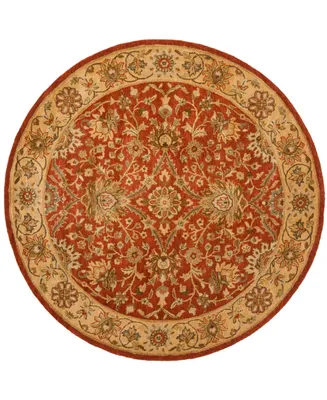 Safavieh Antiquity At249 Rust and Gold 8' x 8' Round Area Rug