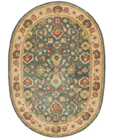 Safavieh Antiquity At15 Blue and Beige 7'6" x 9'6" Oval Area Rug