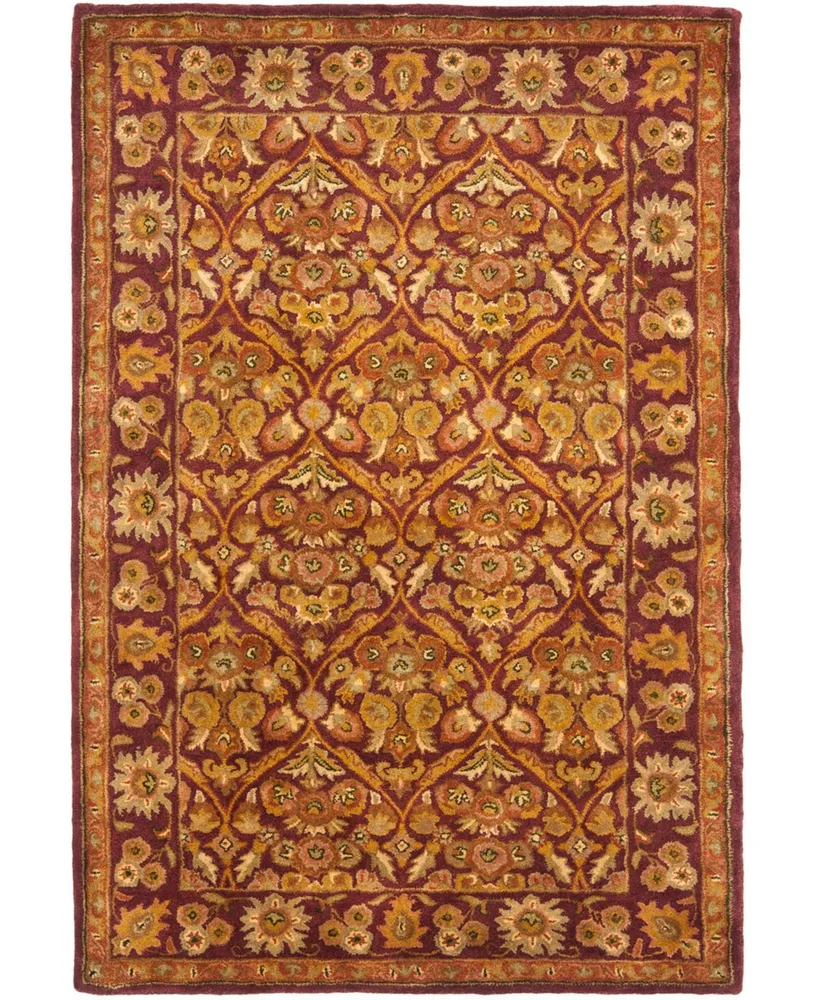 Safavieh Antiquity At51 Wine and Gold 4' x 6' Area Rug