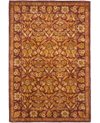 Safavieh Antiquity At51 Wine and Gold 4' x 6' Area Rug